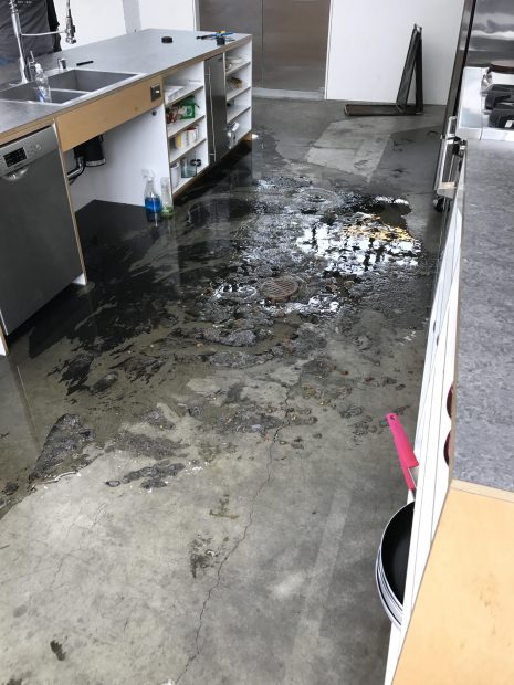 commerical kitchen water damage