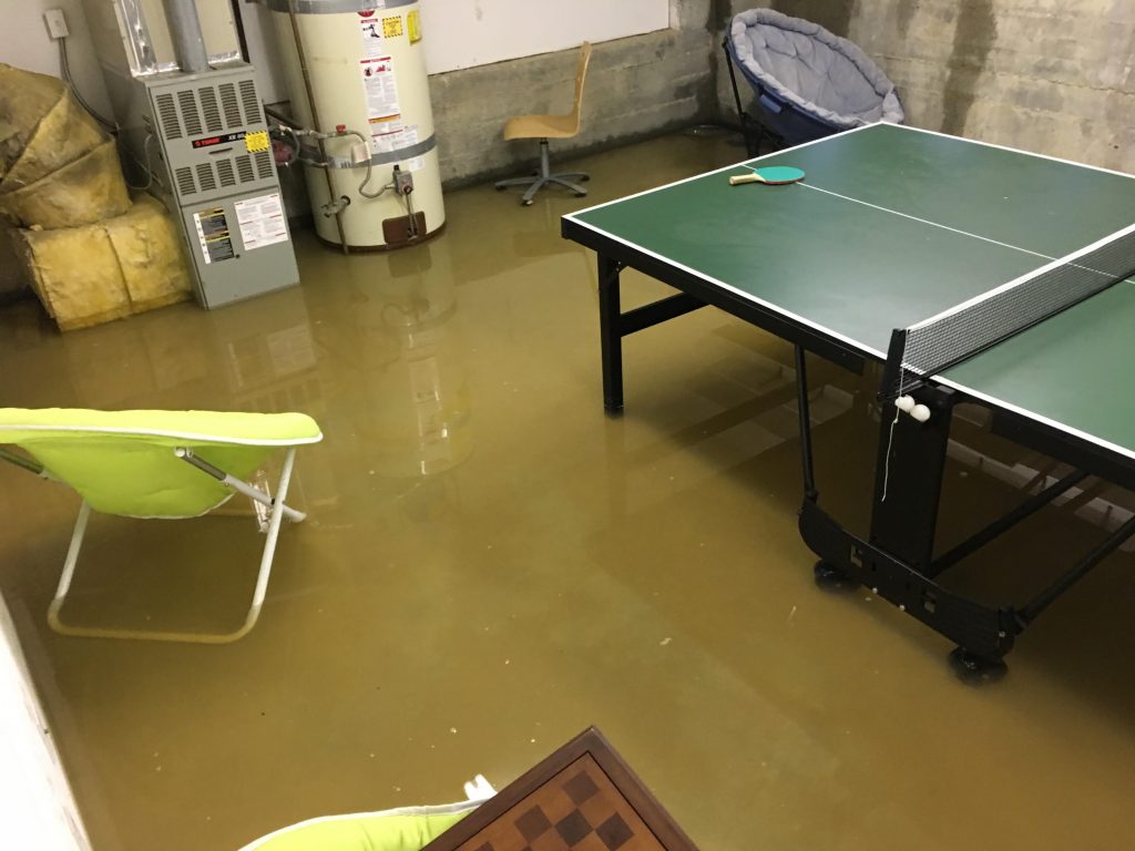 flooded basement, appliance flooded, water extraction